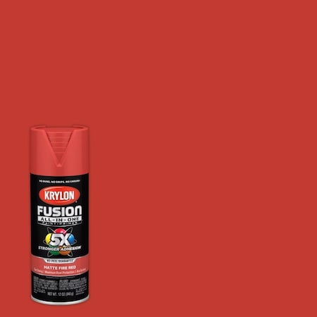 Short Cuts Krylon Fusion All-In-One Matte Fire Red Paint+Primer Spray Paint 12 oz K02756007